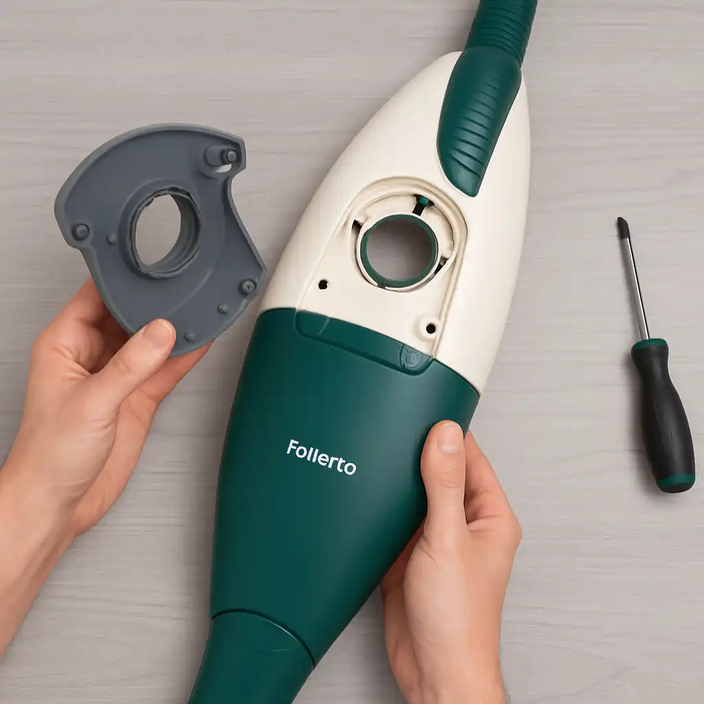 Manutenzione Folletto VK 130 e VK 131: Guida Definitiva alla Sostituzione del Coperchio Supporto Centrale nel 2026