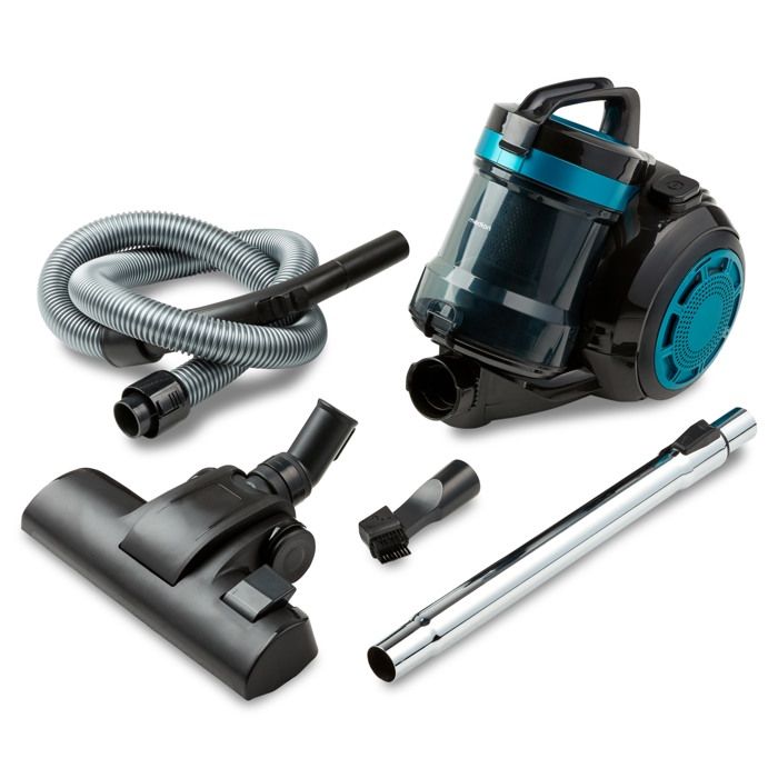 MEDION MD 19407 Zyklonstaubsauger ohne Beutel — 800 W Leistung — Fassungsvermögen des Staubbehälters 2 l — HEPA-Filter — Integriertes Zubehör