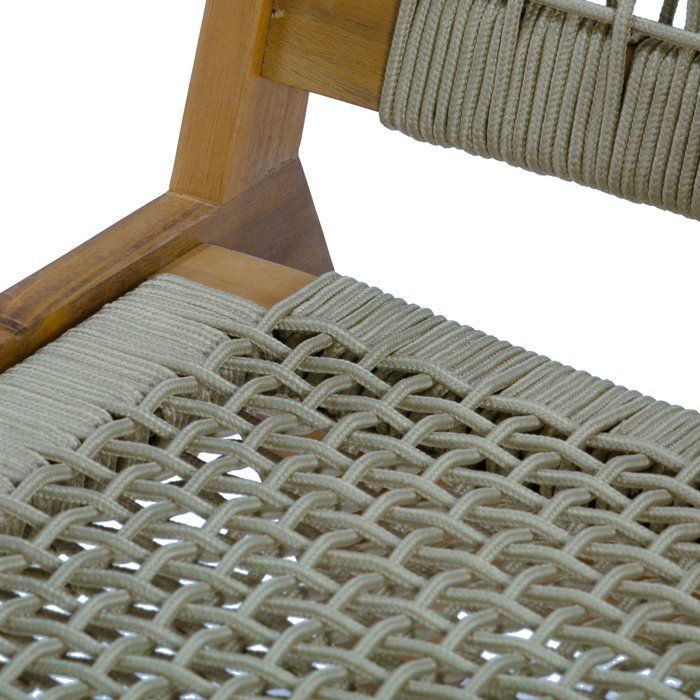 Niedriger Sessel aus FSC-Akazienholz und geflochtenem Harz - 1 Person - Merida - Olivgrün