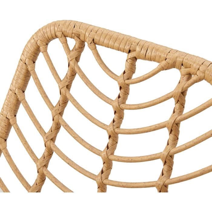 Set aus 2 Gartenstühlen — natürliches Imitat aus Rattan — Stahlrahmen — B63,5 x H 86 x T 48 cm