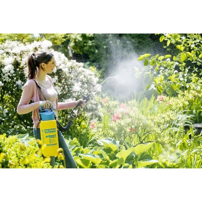 GLORIA - Prima 5 Comfort - 5-Liter-Druckzerstäuber mit Messinglanze und Düse und 2m50-Spiralrohr
