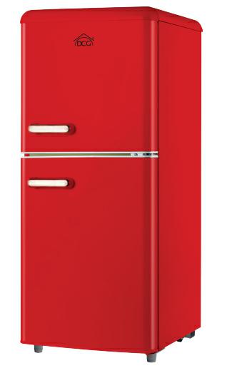 DCG MF110RCDP DOPPELTÜR-KÜHLSCHRANK, RETRO-LINE, 110 L, ROT
