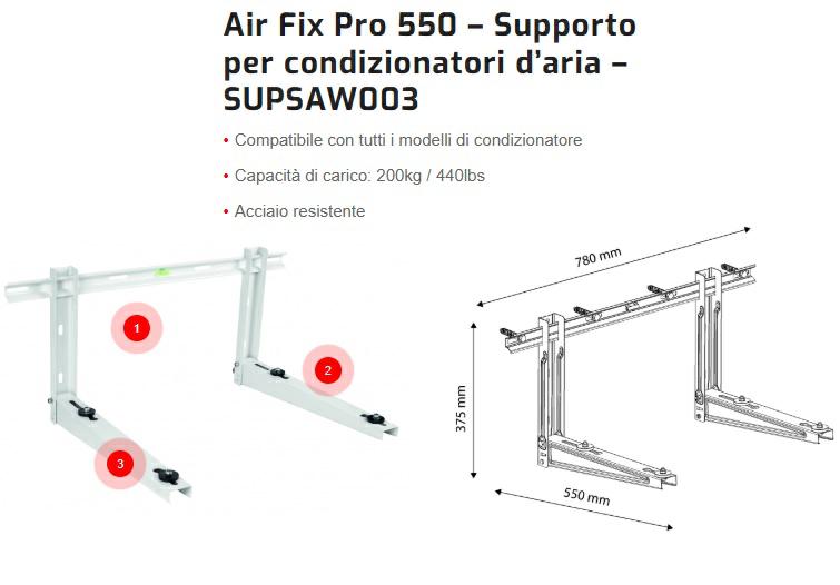 SUPERIOR STAFFA SUPPORTO CONDIZIONATORI 18/24000BTU MAX200KG SUPSAW003