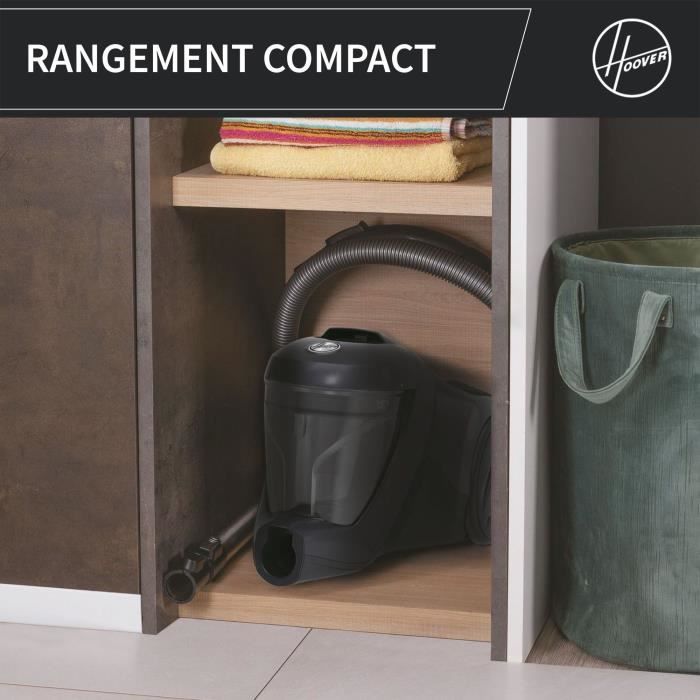 Staubsauger ohne Beutel - HOOVER - HP321PAF - 850 W - 75 dBA - 2 L - Grau