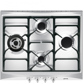 Smeg SR264XGH2 4-Flammen-Gasherd aus Edelstahl, 60 cm
