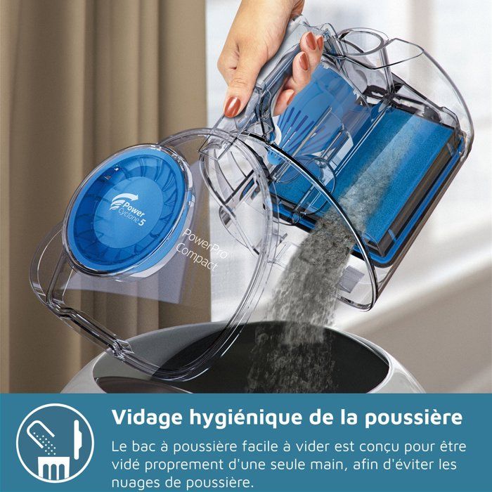 Staubsauger ohne Beutel - PHILIPS FC9331/09 - 900 W - 1,5 L - Schwarz und Tiefblau