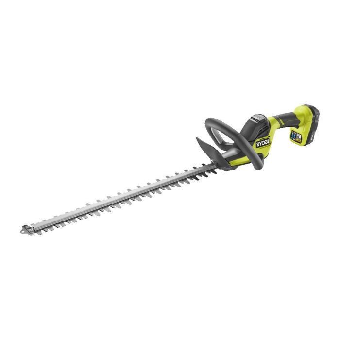 RYOBI ONE+ 18V LINE Akku-Heckenschere — Inline-Design — 55 cm lange Klingen — 24 mm Radstand — 1 18-V-4,0-Ah-Akku und 1 Batterieladegerät