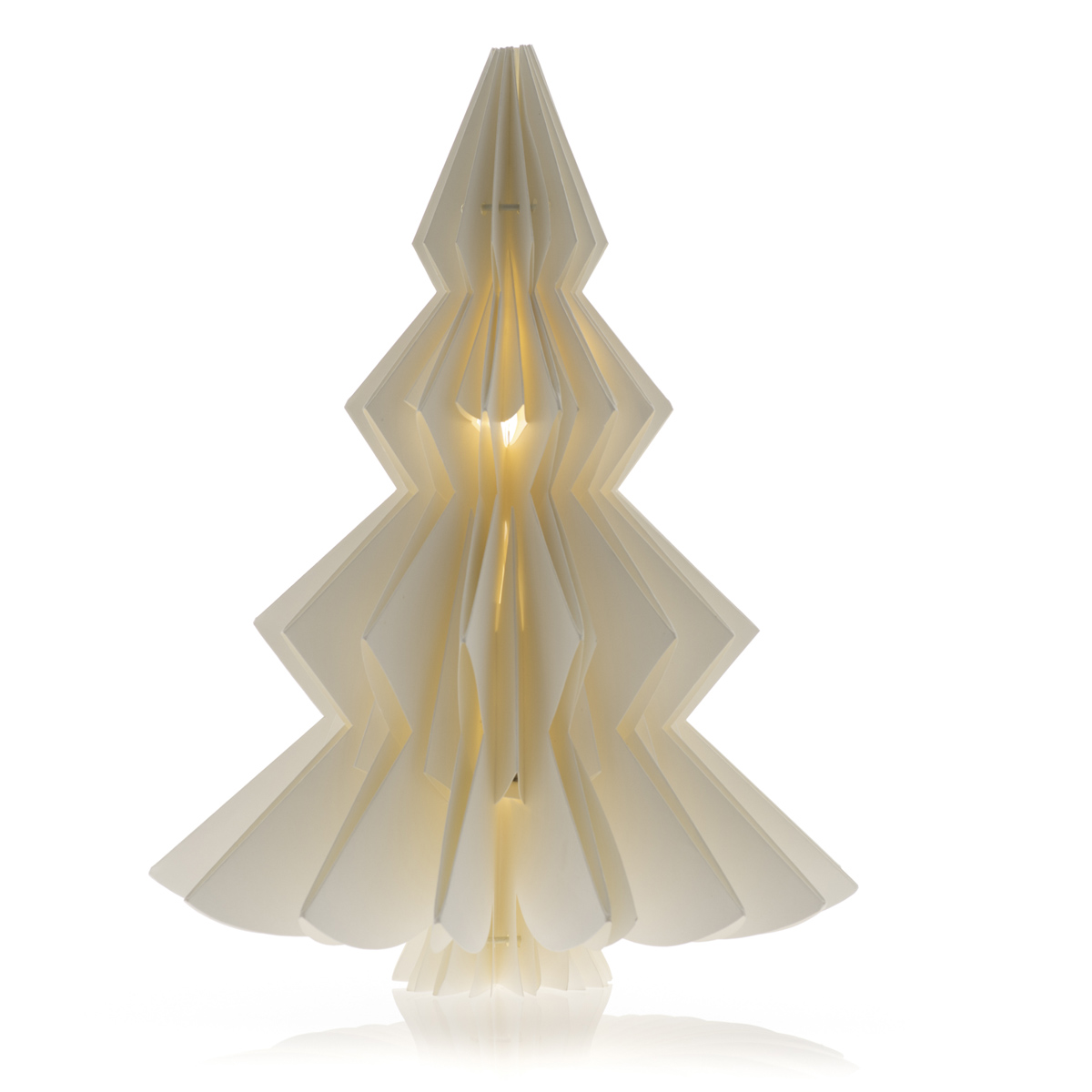 Papierdekoration 3D-Weihnachtsbaum mit LED <br>Ø 21 x H 37 cm - Dekor