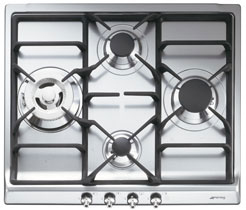 Smeg SER60SGH3 4-ZONE-Gasherd, 60 CM, EDELSTAHL