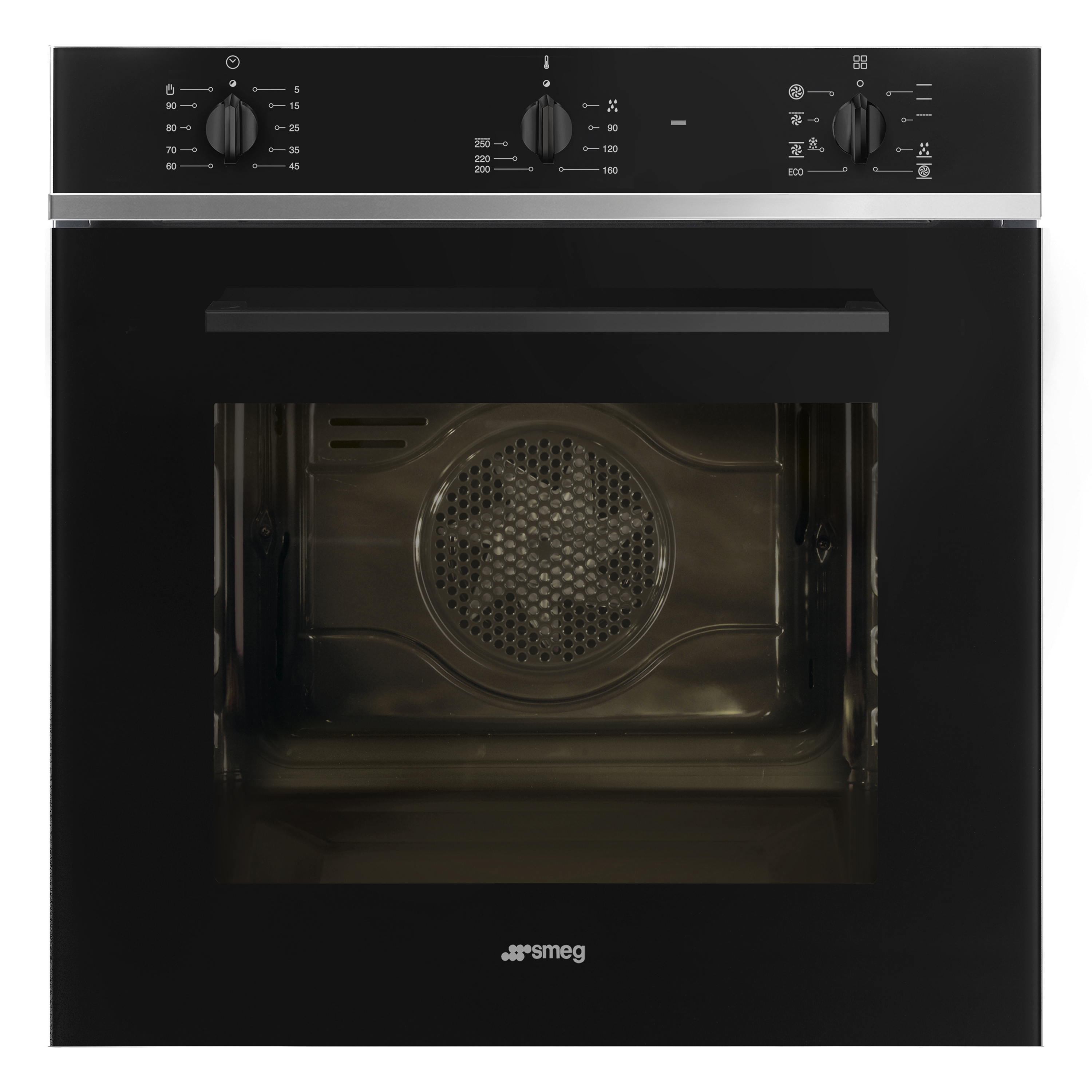 Smeg Heizbelüfteter 3-Mann-Einbaubackofen. 70 LT 60 CM SCHWARZER DAMPF SF64M3TB