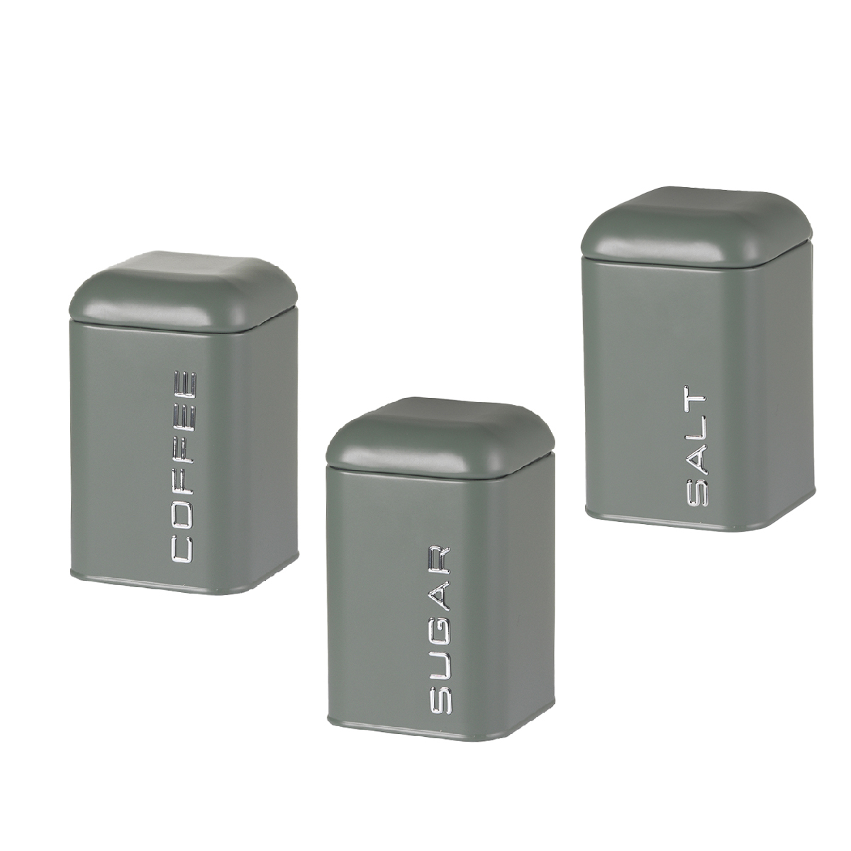 Set mit 3 Gläsern mit hermetischem Verschluss 11,5 x 11,5 x H 17,5 cm - Vintage