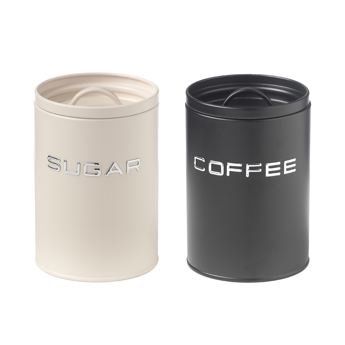 Set mit 2 Zuckerdosen - Kaffee mit hermetischem Verschluss Ø 11 x H 16 cm - Vintage