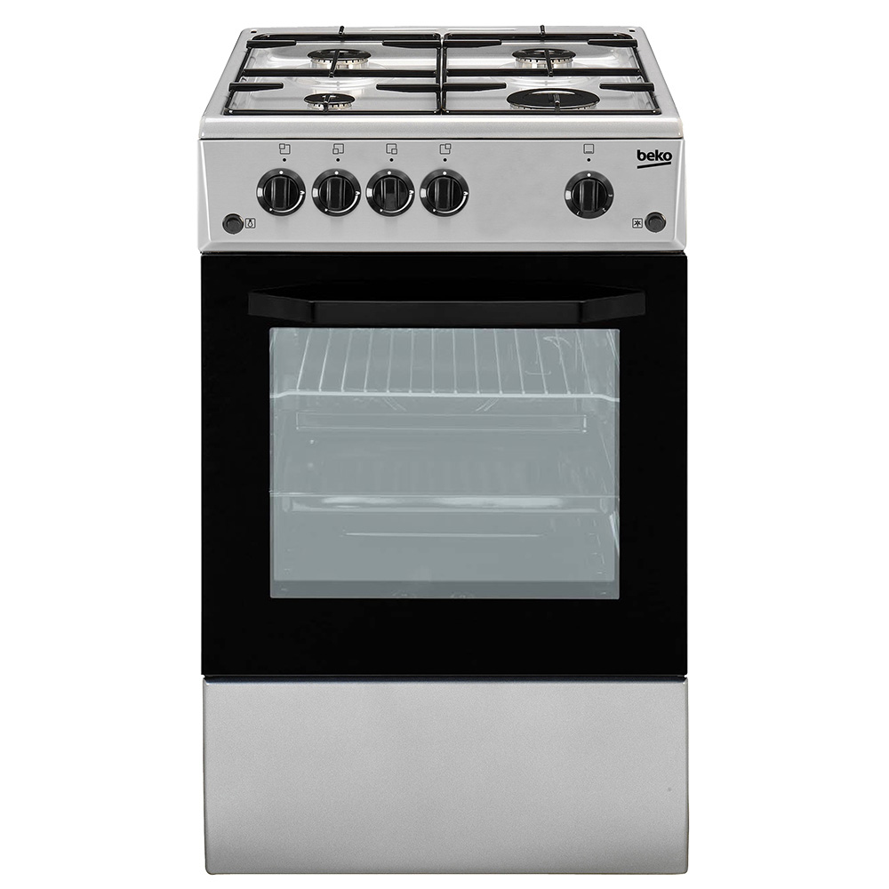 BEKO CSS42014FS GASHERD, 4-FLAMMEN-ELEKTROOFEN, 54 LT, 50 X 50, SILBER