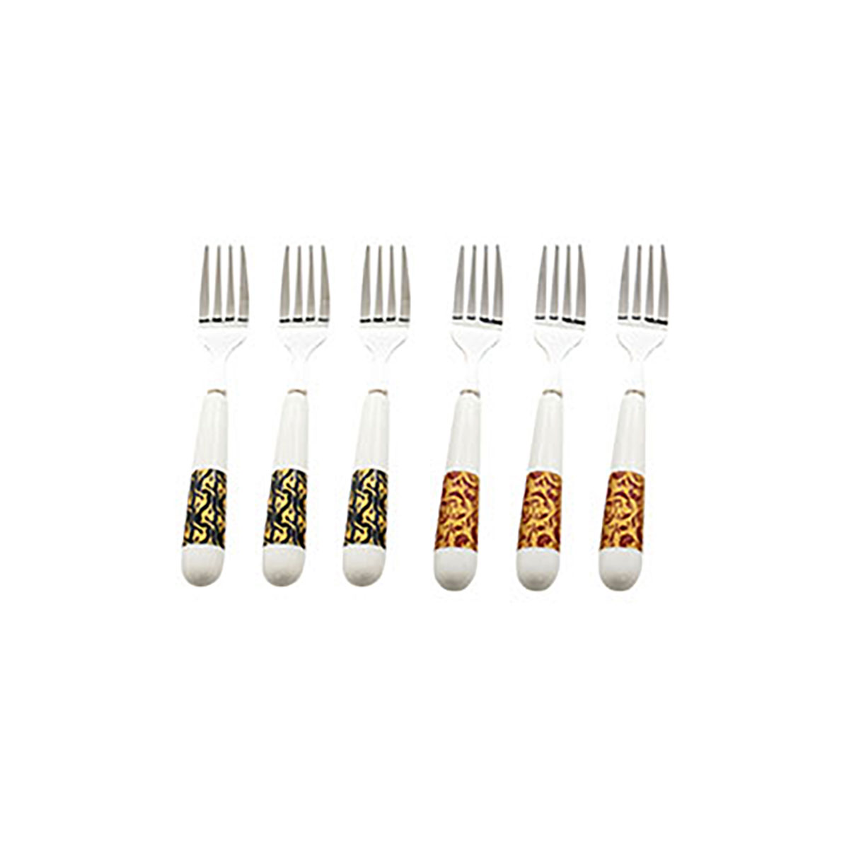 Set mit 6 Dessertgabeln aus Porzellan und Stahl - Ortisei