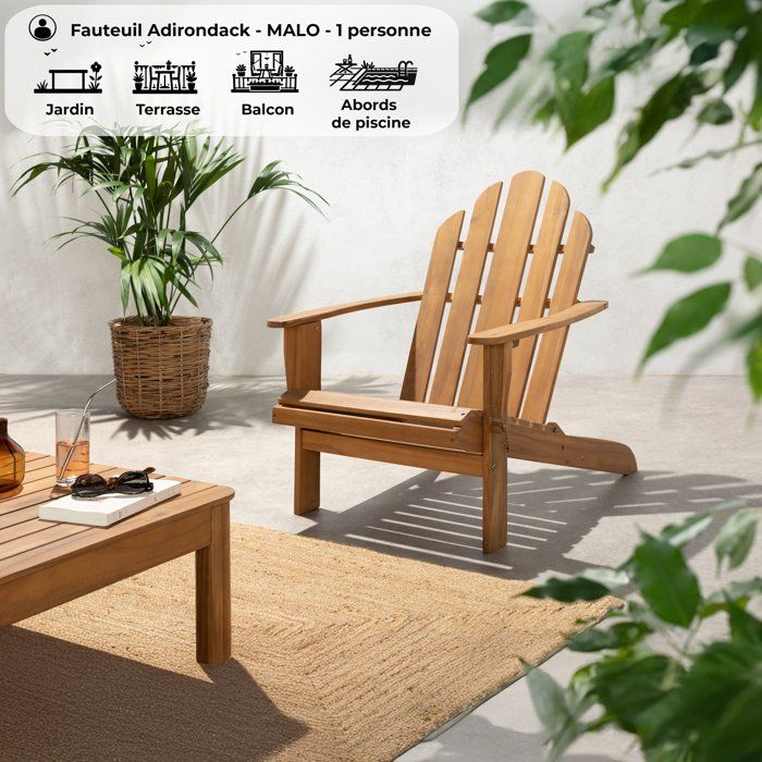 FSC Gartenliege aus Akazienholz, 72,5 x 89,5 x H.94 cm