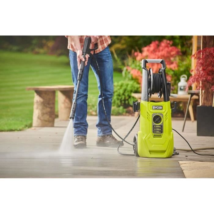 Hochdruckreiniger 2000 W 150 bar 450 L - 8M flexibel, Spule, 0,9 l Tank, Lanzen (diverser Turbo), rotierende Bürste