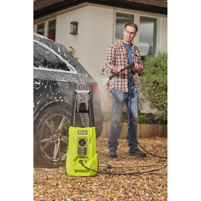 Hochdruckreiniger 1600 W 120 bar — 420 L — Flexibel, 5 m — integrierter Waschmitteltank mit 0,9 l Fassungsvermögen — Vario Lance — Turbo Lance