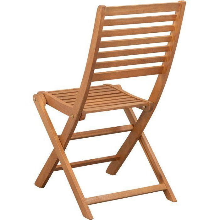 Set aus 2 zusammenklappbaren Gartenstühlen aus FSC-Eukalyptus — 57,5 x 46,5 x 90 cm