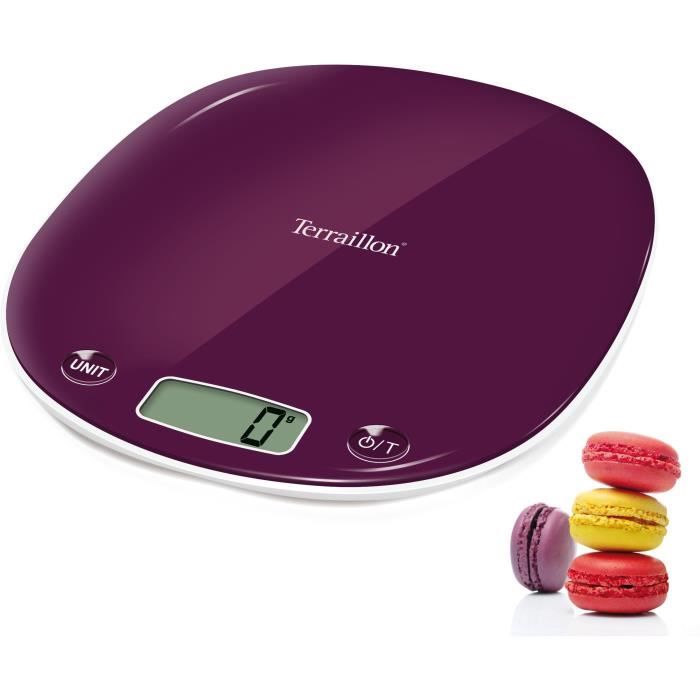 Elektronische Küchenwaage — TERRACILLON — MACARON Plum — Fassungsvermögen 5 kg — Edles Design