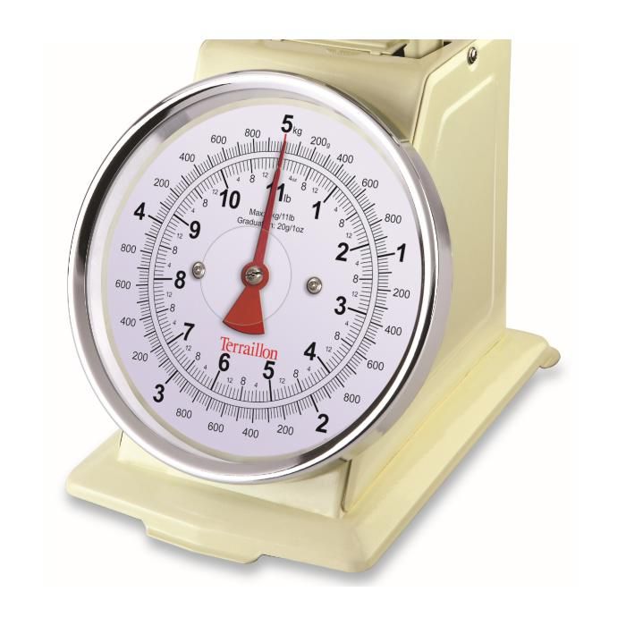 Mechanische Küchenwaage - TERRAILLON - TRAD 500 Cream - Fassungsvermögen 5 kg - Retro-Stil - Tablett 1 L