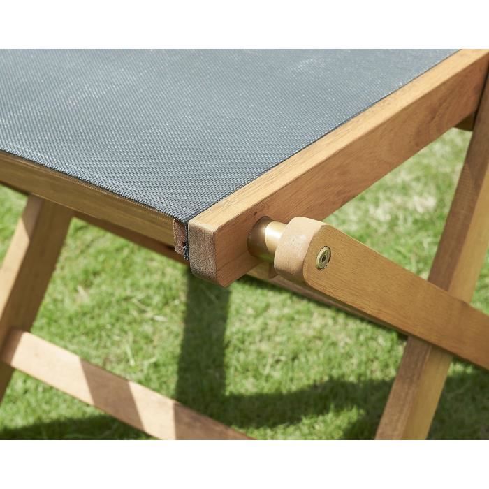 Set mit 2 Stühlen aus FSC-Akazienholz und Textilen - Grau