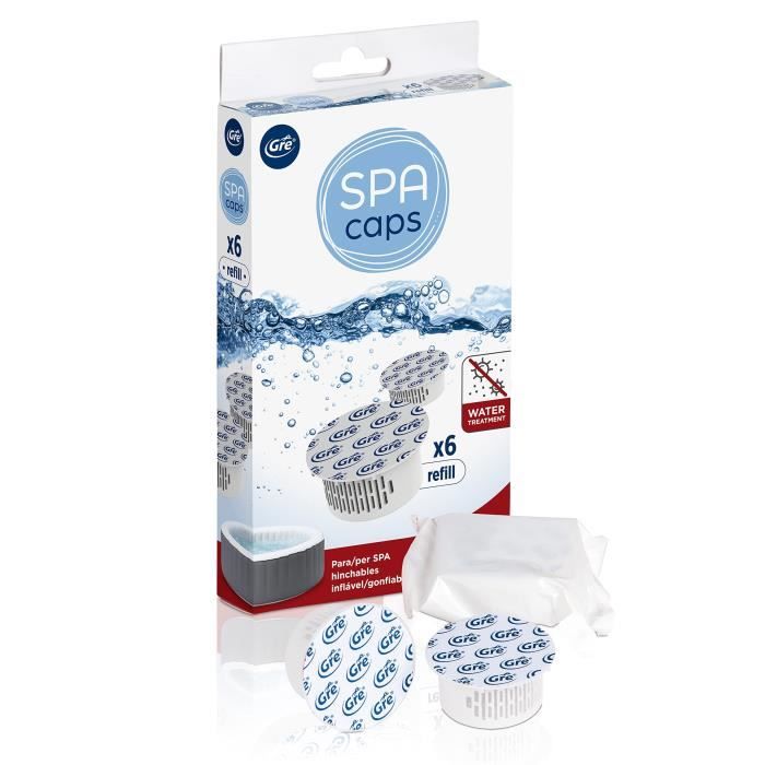 GRE SPA CAPS Nachfüllpackungen zur Desinfektion von aufblasbaren Whirlpools - chlorfrei - 6 Kapseln