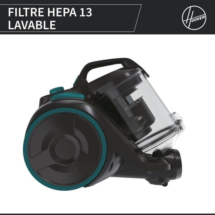 Staubsauger ohne Beutel — CANDY CAF34HM — 800 W — 2,5-l-Kassette — 79 dBA — Waschbarer HEPA-13-Filter