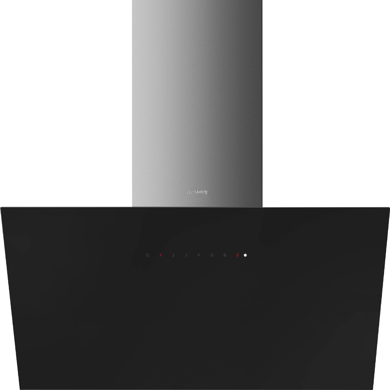 Smeg 90 CM 164W Dunstabzugshaube zur Wandmontage MIT SCHWARZER LED-LEUCHTE AUS EDELSTAHL KICV90BL2
