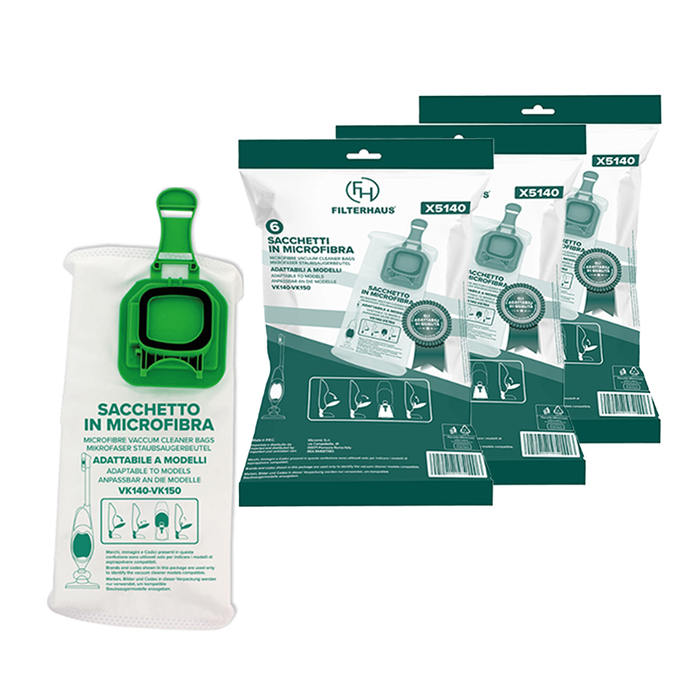 Sacchetti Folletto VK 140 e VK 150 Set 18 sacchetti