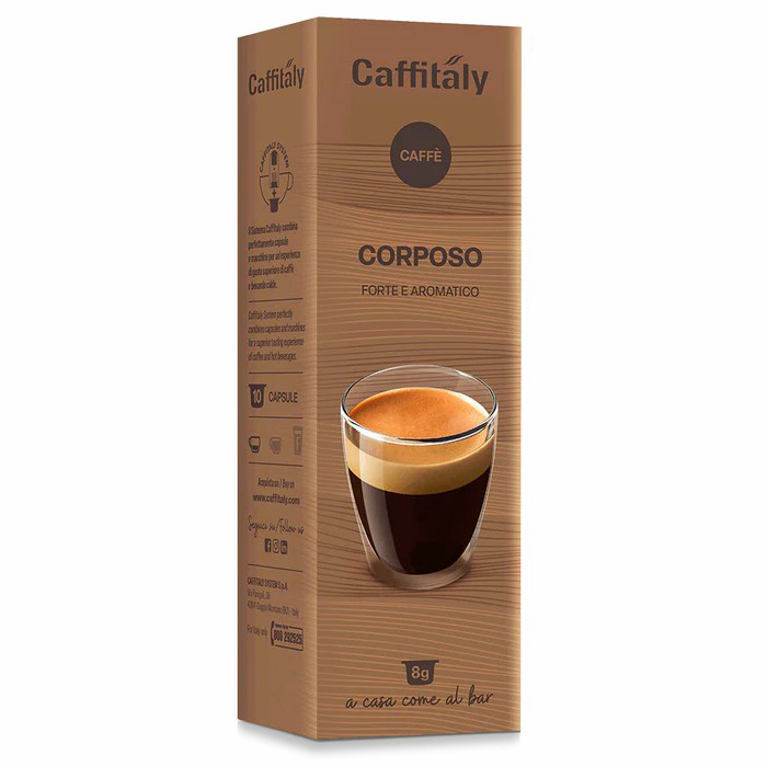 Vollmundiger Espresso Forte Kaffee Packung mit 10 Kapseln