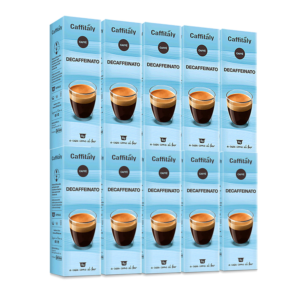 100 entkoffeinierter Kaffee und Kaffeekapseln