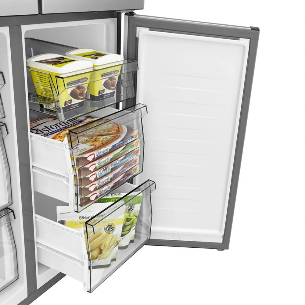 Frigorifero a libera installazione Hisense 4 PORTE TOTAL NO FROST 460LT E 79CM INOX RQ5P470SMIE