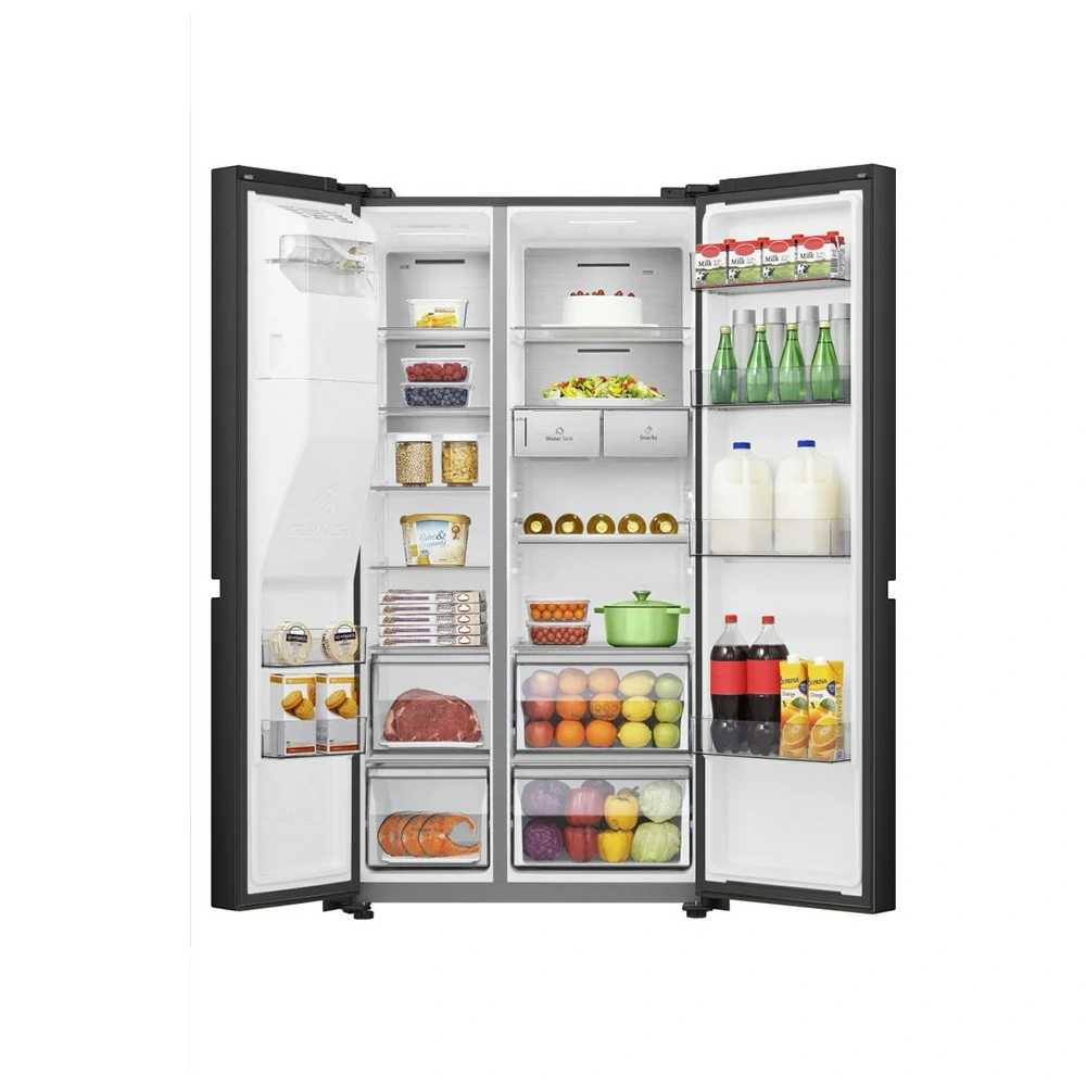 Frigorifero a libera installazione Hisense  SIDE BY SIDE NOFROST 632LT E WIFI 91CM NERO RS818N4TFE
