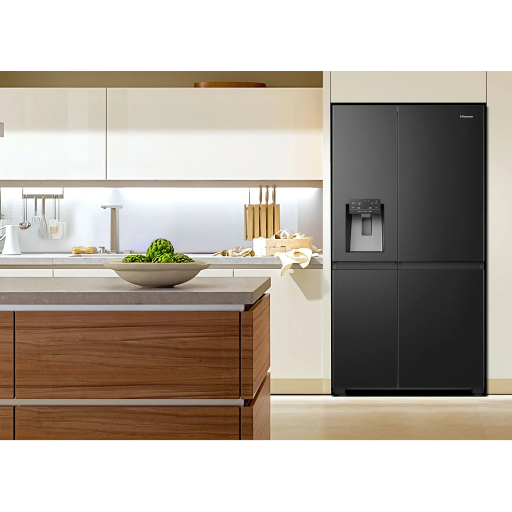Frigorifero a libera installazione Hisense  SIDE BY SIDE NOFROST 632LT E WIFI 91CM NERO RS818N4TFE