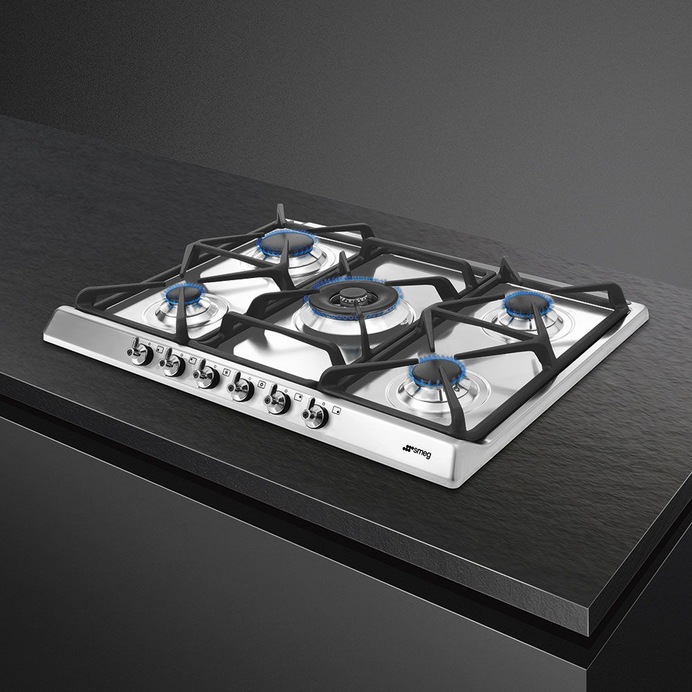 Smeg SE70SGH-5 Gasherd mit 5 Brennern, 70/75 cm, INOX