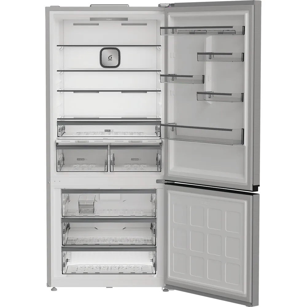 Frigorifero a libera installazione combinato Whirlpool 615 LT TOT.NOFROST 83CM INOX WHK2 6614 X6E