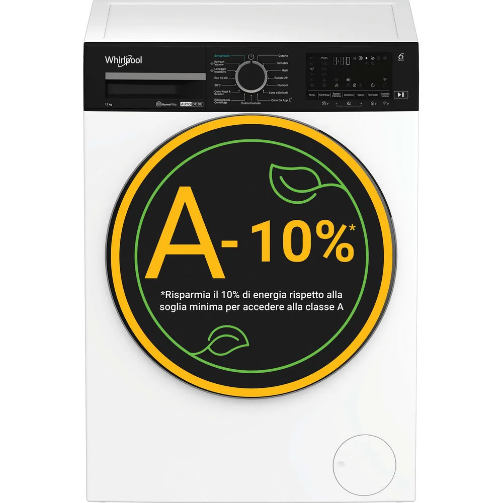 Waschmaschine 12 kg Whirlpool WIFI-DAMPFINVERTER 1400 U/min WPM 27 W ADS IT