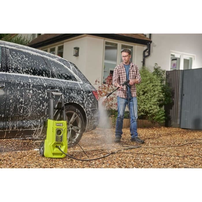 Hochdruckreiniger 1600 W 120 bar — 420 L — Flexibel, 5 m — integrierter Waschmitteltank mit 0,9 l Fassungsvermögen — Vario Lance — Turbo Lance