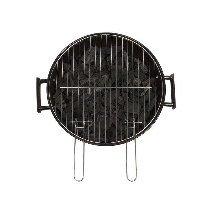 Holzkohlegrill - LIVOO - DOC172K - ø41 cm - Grill aus verchromtem Stahl - Höhe 69,5 cm - Griffe - 2 Zahnräder