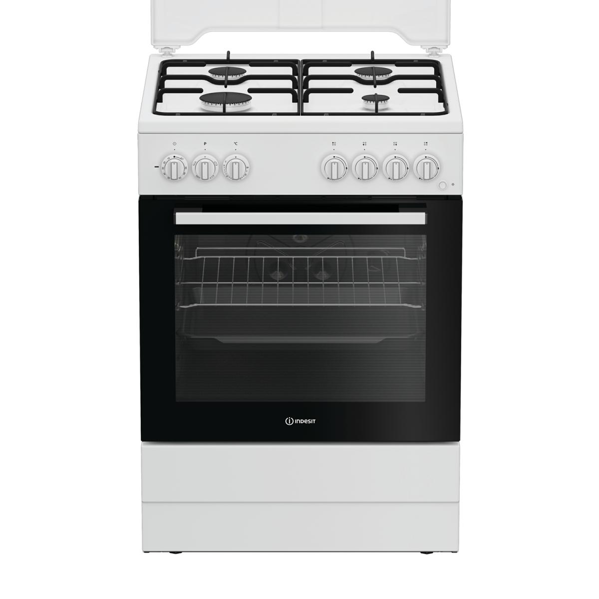 INDESIT 4-GANG-GASKOCHER. ELEKTROHERD 73LT 60X60 WEISS I6G3PMW