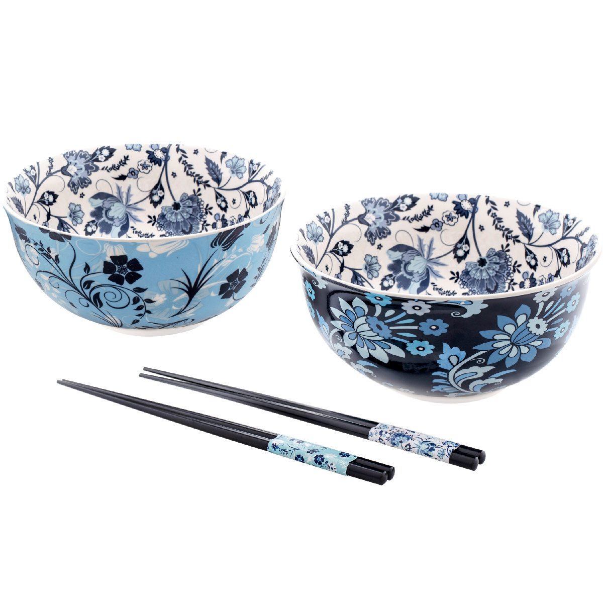 Ramen-Set (2 Schalen und 2 Paar Essstäbchen) Ø 18 x H 18 cm - Kyoto