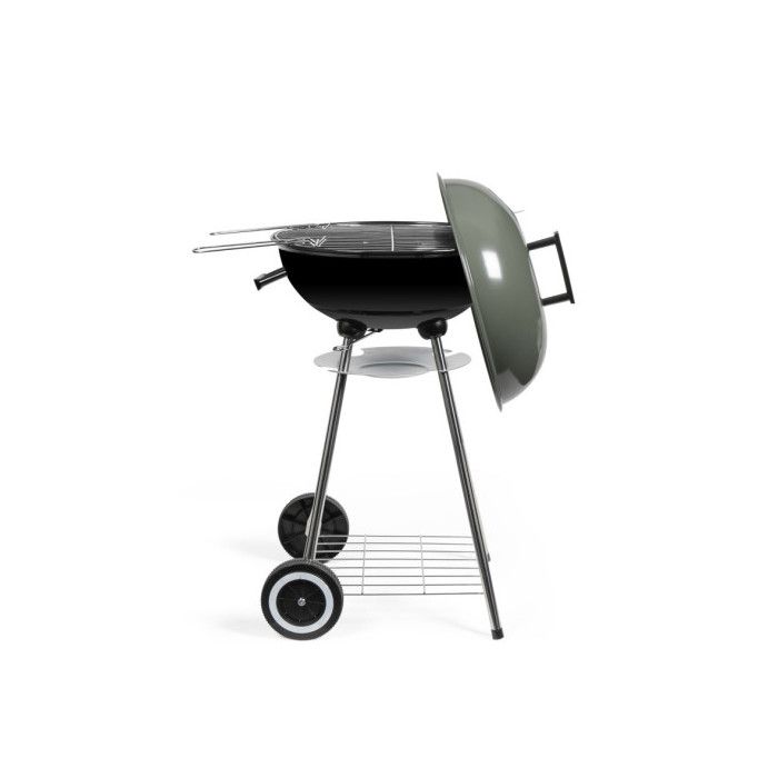 Holzkohlegrill - LIVOO - DOC172K - ø41 cm - Grill aus verchromtem Stahl - Höhe 69,5 cm - Griffe - 2 Zahnräder