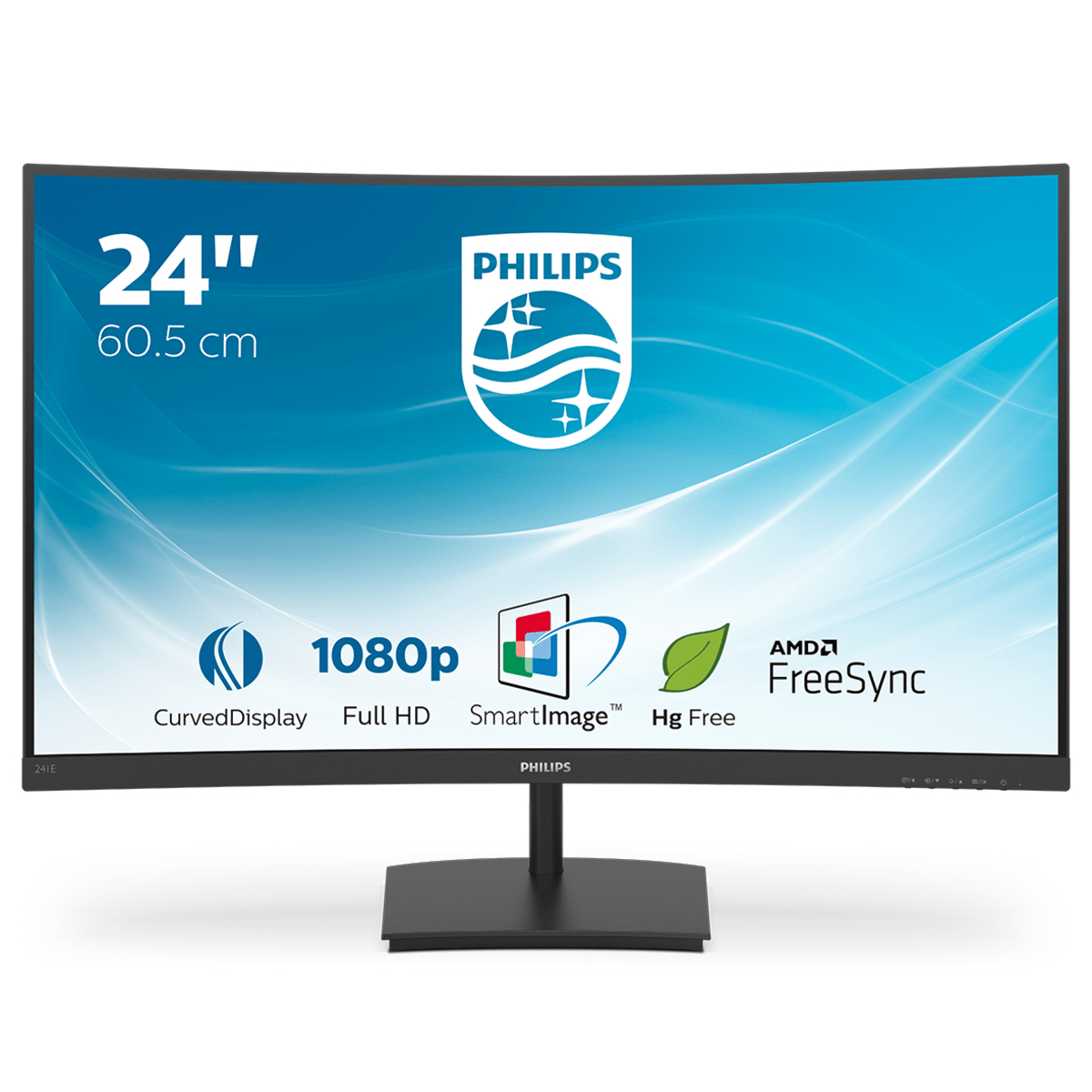 PHILIPS 24-ZOLL-LED-FULL-HD-MONITOR, GEBOGENER VGA/HDMI-BILDSCHIRM, 241E1SC