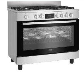 BEKO GASHERD 5-FLAMMEN-ELEKTROOFEN 66LT 90x60 INOX BGM11226EX