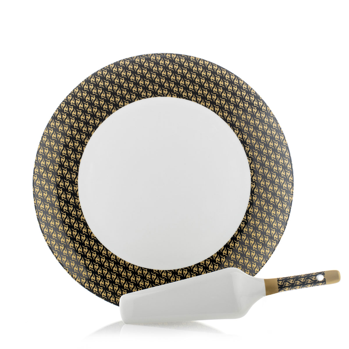 Panettone-Teller mit Kuchenschaufel aus Porzellan Ø 30 cm - Ortisei