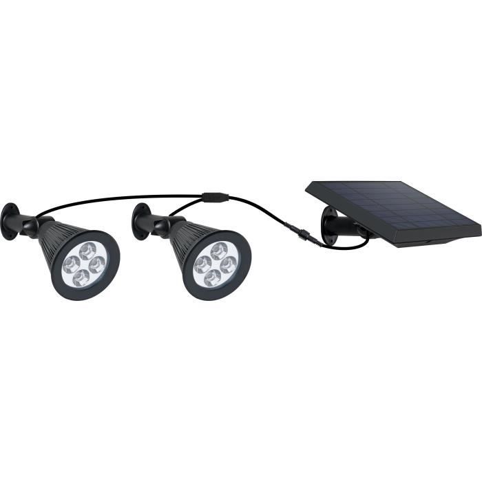 Doppelter Solarstrahler, verbunden mit einem 2-in-1-Solarpanel aus der Ferne, um eine leistungsstarke, dimmbare weiße LED-Beleuchtung zu stechen oder zu reparieren FAMILY SPIKY