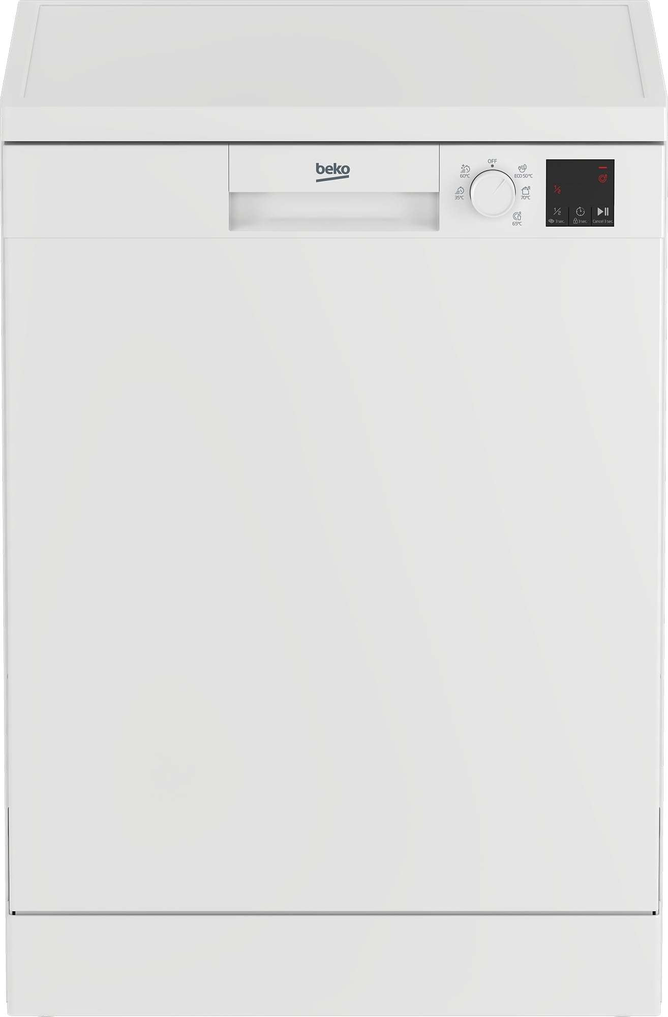 Beko 13 FREISTEHENDER GESCHIRRSPÜLER MIT DECKEL UND WEISSEM DISPLAY DVN05320W