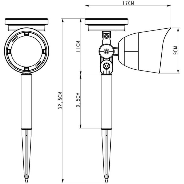 GALIX Solarstrahler aus gebürstetem Edelstahl — 0,29 W