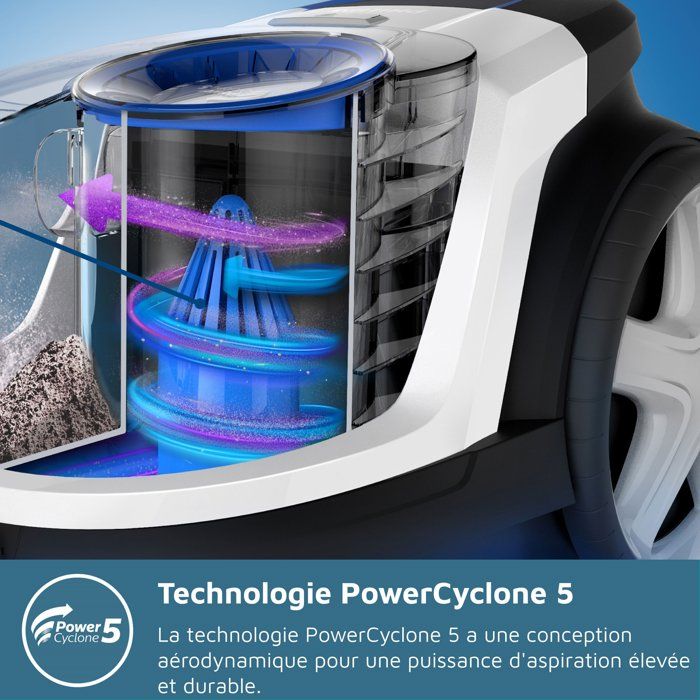 Staubsauger ohne Beutel - PHILIPS FC9331/09 - 900 W - 1,5 L - Schwarz und Tiefblau