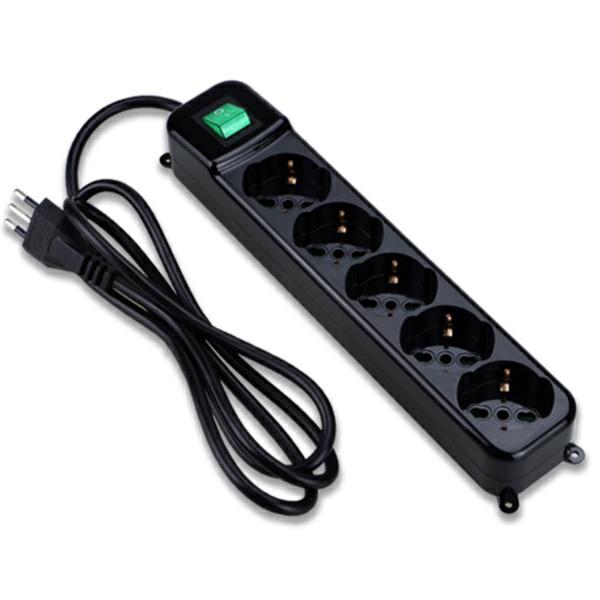 TECNOWARE MULTIPRESA 5 POSTI SCHUKO/ITA 10A NERO SPINA ITA FMP5IIG